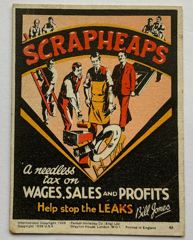 1928 Propaganda card by Parker Halladay USA Scrapheaps
